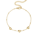 Bracelet with beads and hearts with stone