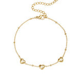Bracelet with beads and hearts with stone