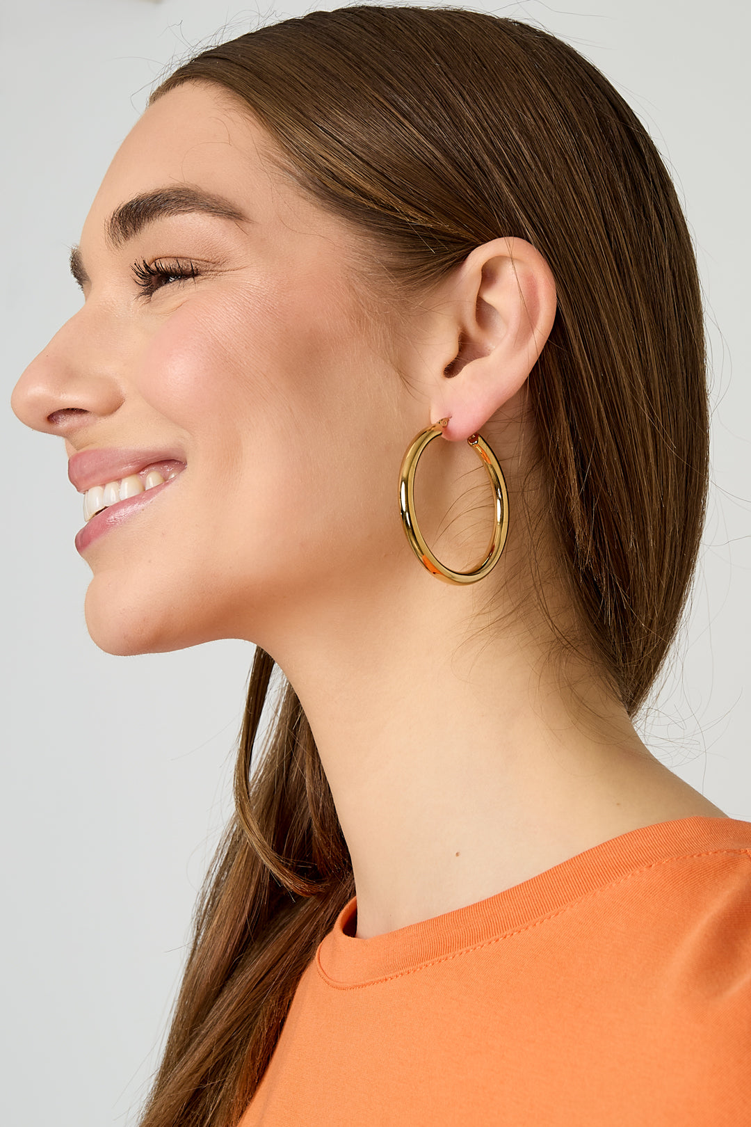 Stainless Steel Hoop Earrings circle Casual Daily Simple Series Women's jewelry