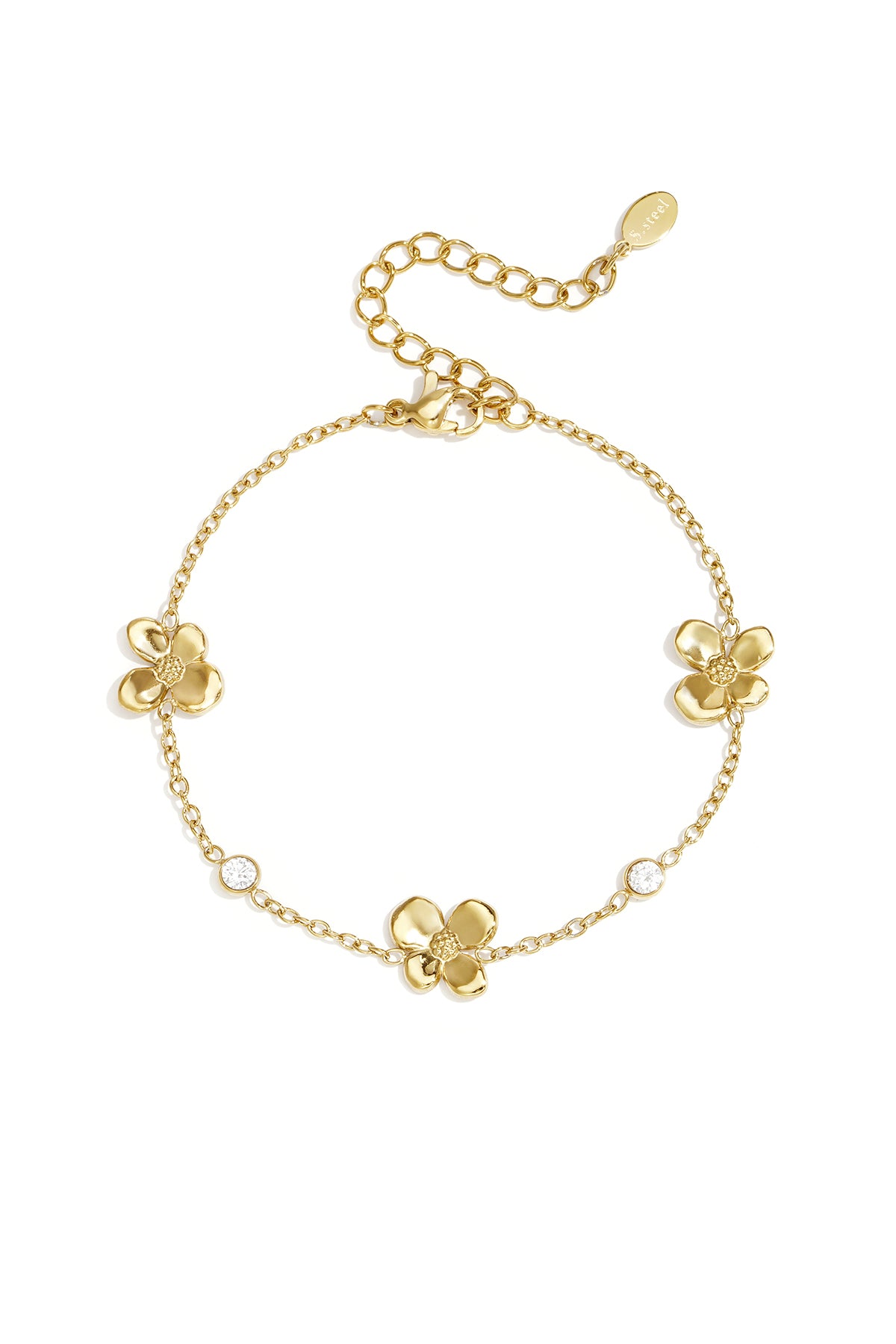 Stainless Steel Charm Bracelets Flower Simple Daily Simple Series Women's jewelry
