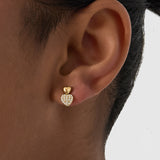 Heart stud earrings with stones