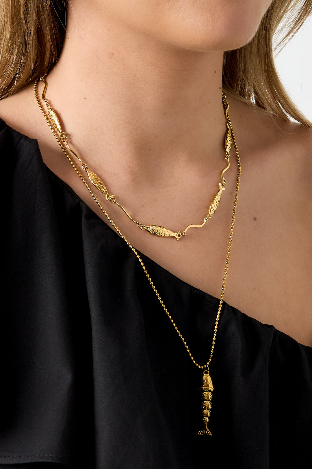 Stainless Steel Chain Necklaces Fish Simple Daily Simple Series Women's jewelry