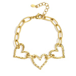 Stainless Steel Chain Bracelets Heart Casual Daily Simple Series Women's jewelry