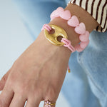 Satin cord bracelet with button detail