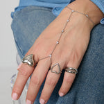 Hand chain with round stones