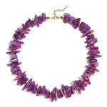 Beaded necklace with different shapes and colors of stones