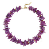 Beaded necklace with different shapes and colors of stones