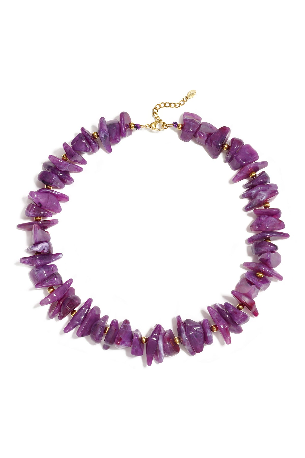 Beaded necklace with different shapes and colors of stones