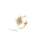 Adjustable ring with shooting star and stones