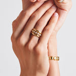 Triple ring with zirconia stones