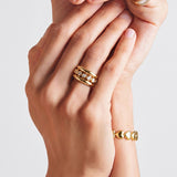 Triple ring with zirconia stones