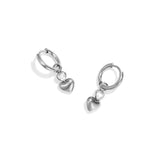 Earrings with dangling hearts and a heart-shaped stone