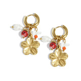 Stainless Steel Drop Earrings Flower Casual Daily Simple Series Women's jewelry