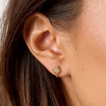 Shooting star earrings with stone detail
