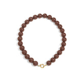 Necklace with large beads and front closure-15mm