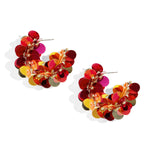 Hoop earrings made of sequins and beads