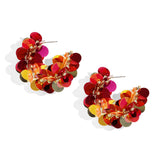 Hoop earrings made of sequins and beads