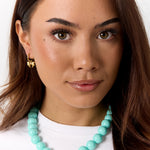 Necklace with large beads and front closure-15mm