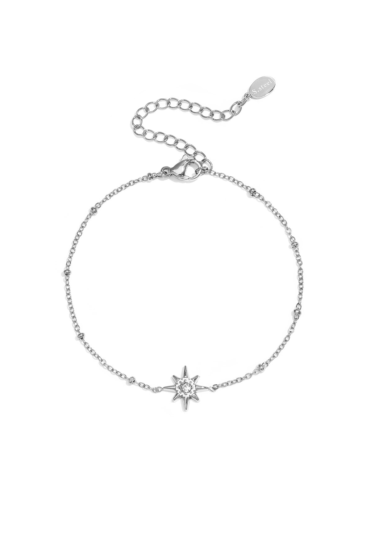 Bracelet with beads and shooting star with stone