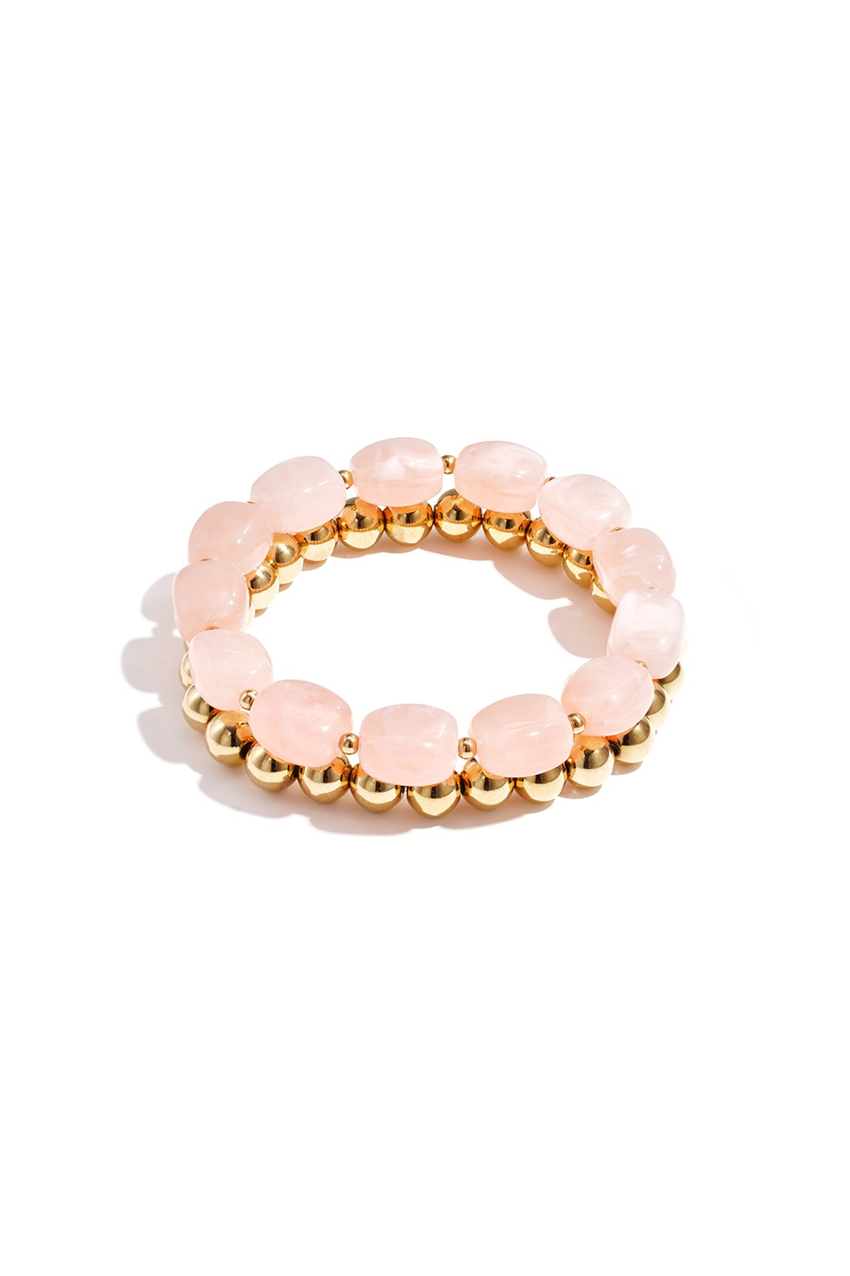 Bracelet set with asymmetrical beads