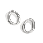 Oval earrings with an organic shape