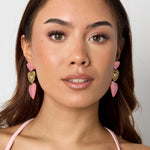 Statement earrings with glitter hearts