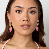 Statement earrings with glitter hearts