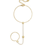 Tennis-style handchain with flowers
