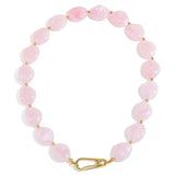 Bead necklace with front closure design