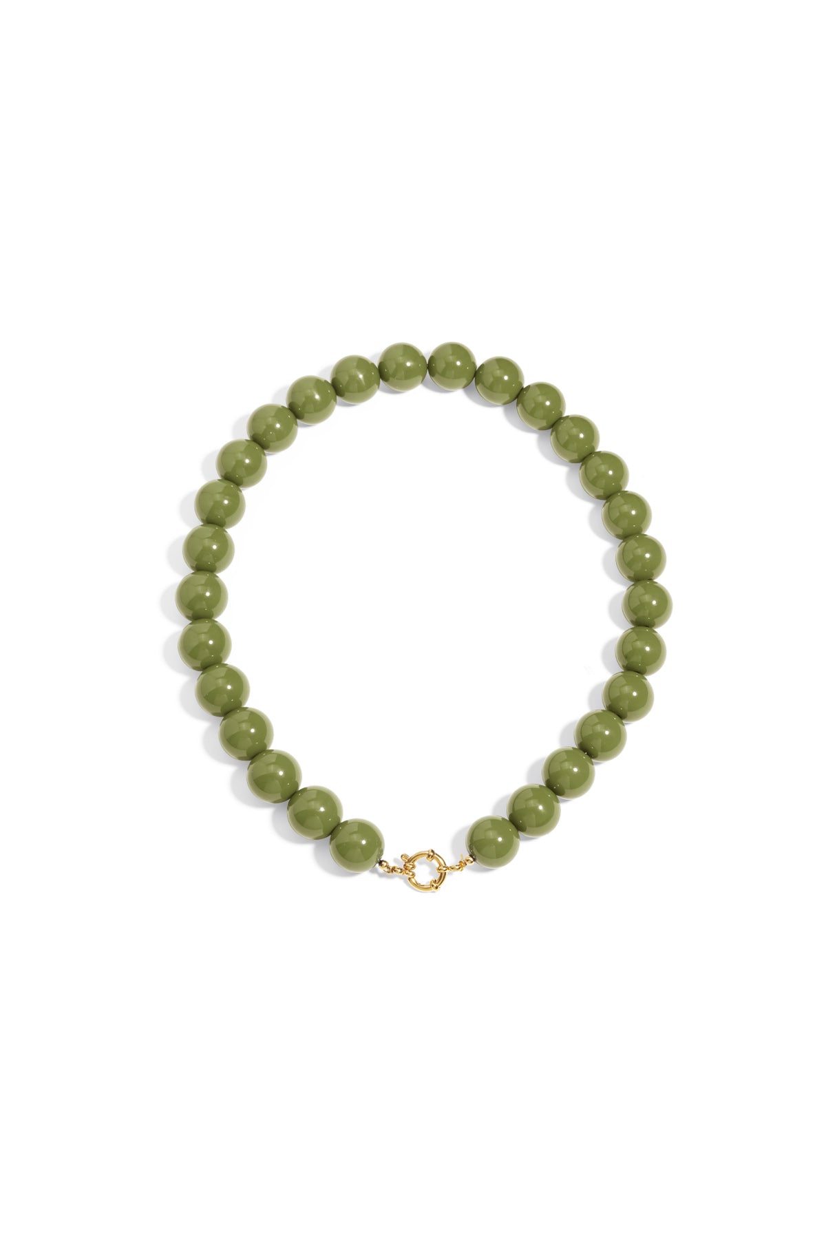 Necklace with large beads and front closure-15mm