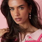 Heart-shaped pendant earrings