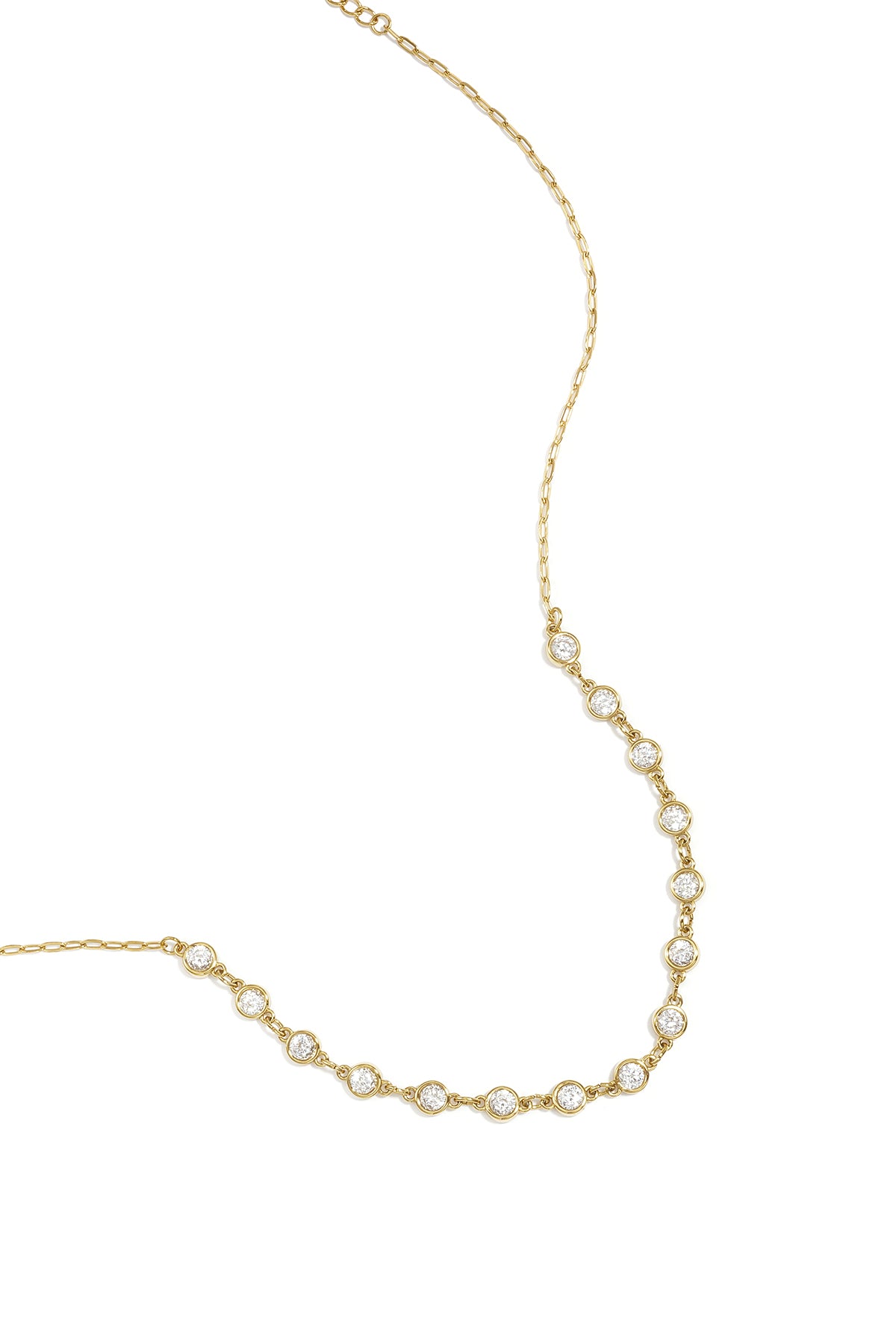 Necklace with round cubic zirconia stones