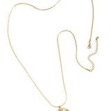 Necklace with flat details and large pendant