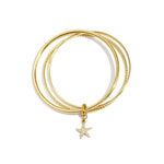Bangles with hanging flower charm