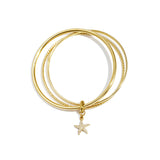 Bangles with hanging flower charm