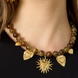Bead necklace with summer charms