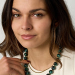 Bead necklace with gold beads 13.5mm