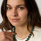 Bead necklace with gold beads 13.5mm