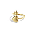 Ring with heart and star