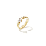 Ring with alternating hearts and cubic zirconia