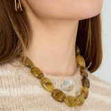 Necklace with squoval beads
