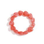 Beaded bracelet with large heart beads