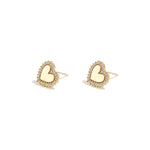 Heart-shaped stud earrings with set edges