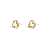 Heart-shaped stud earrings with set edges