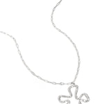 Necklace with hanging flower charm