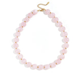 Bead necklace with gold beads 13.5mm