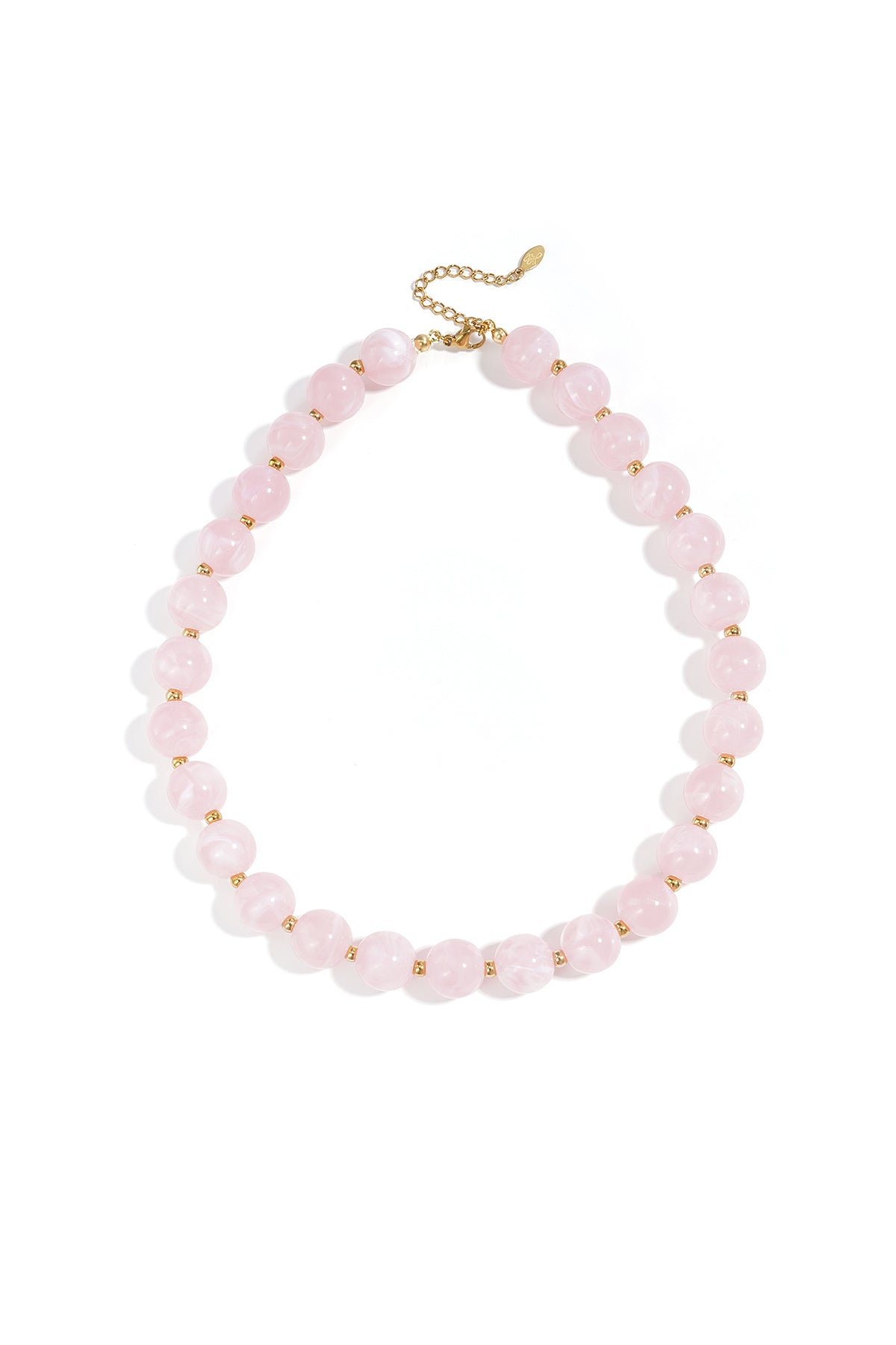 Bead necklace with gold beads 13.5mm