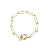Bracelet with front clasp and long links