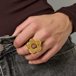 Stainless Steel Statement Rings Flower Casual Daily Simple Series Women's jewelry