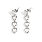 Row of heart earrings